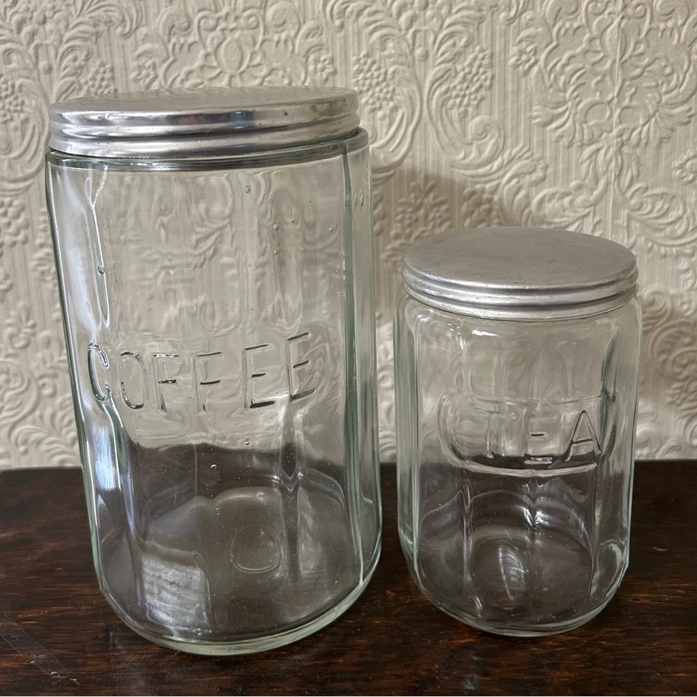 Antique Hoosier jars - coffee and Tea